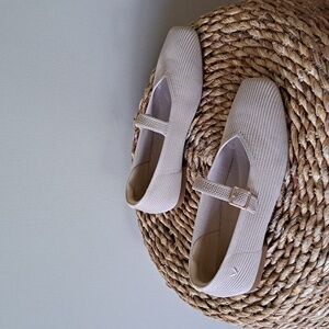 VIVAIA‎ Womens Margot Mary Jane Flats Almond Stretch Square Toe EU37.5/7-7.5